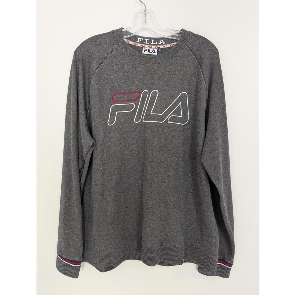 Fila Men's Sweatshirt in Gray Size Large Streetwear Gorpcore Athletic